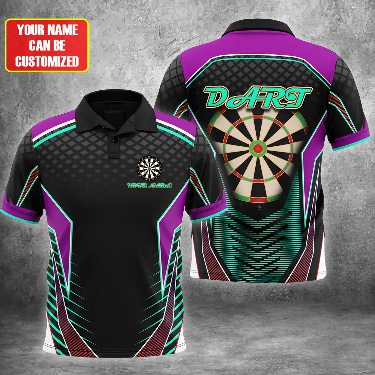 3D All Over Print Dart Polo Shirt For Men Women, Uniform Team Dart Shirt