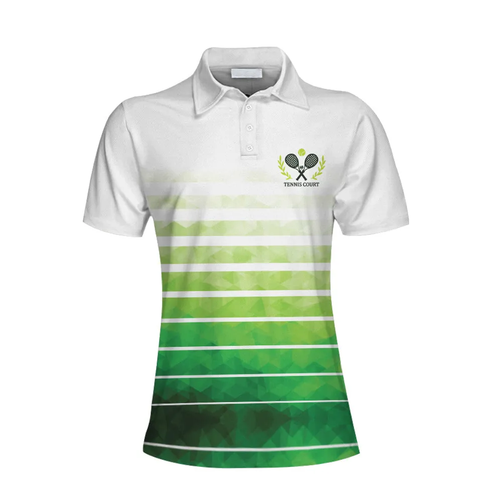 Abstract Green Geometric Tennis Short Sleeve Women Polo Shirt Coolspod