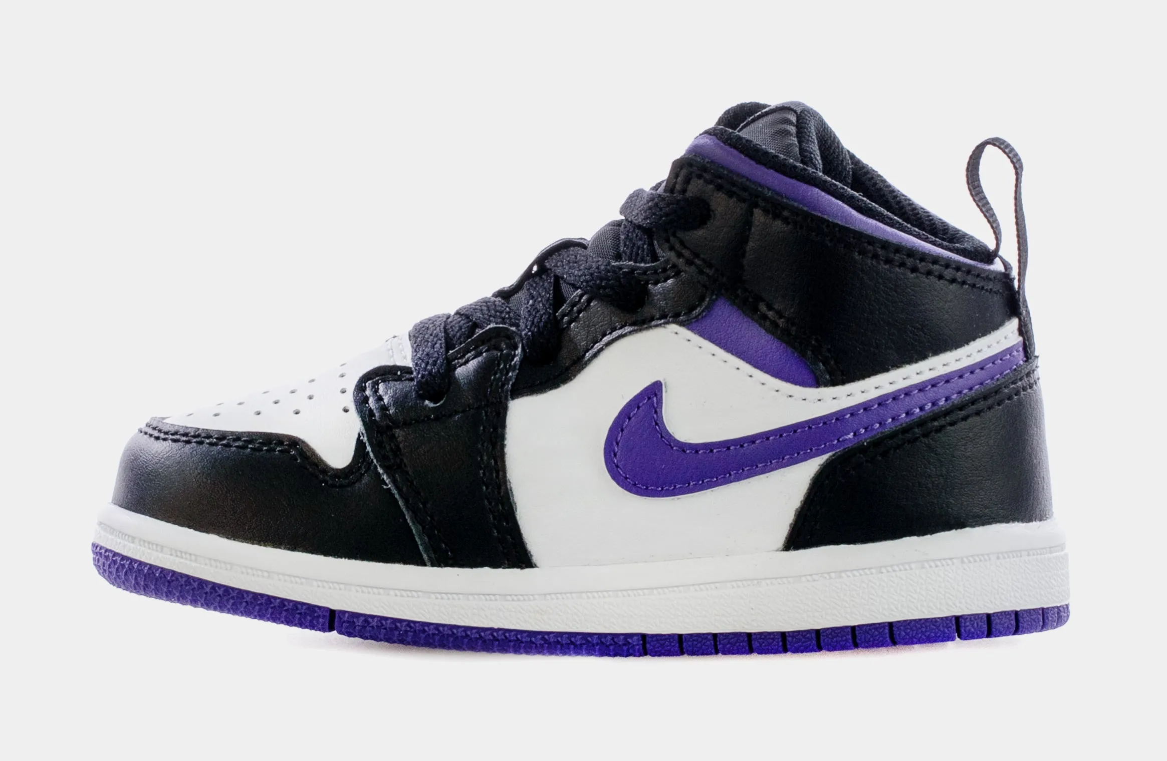 Air Jordan 1 Mid Infant Toddler Lifestyle Shoes (Black/Purple)