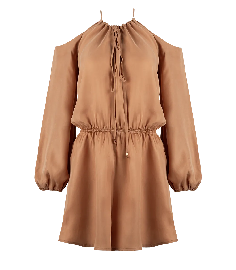 Antigone Drop Shoulder Playsuit Nude