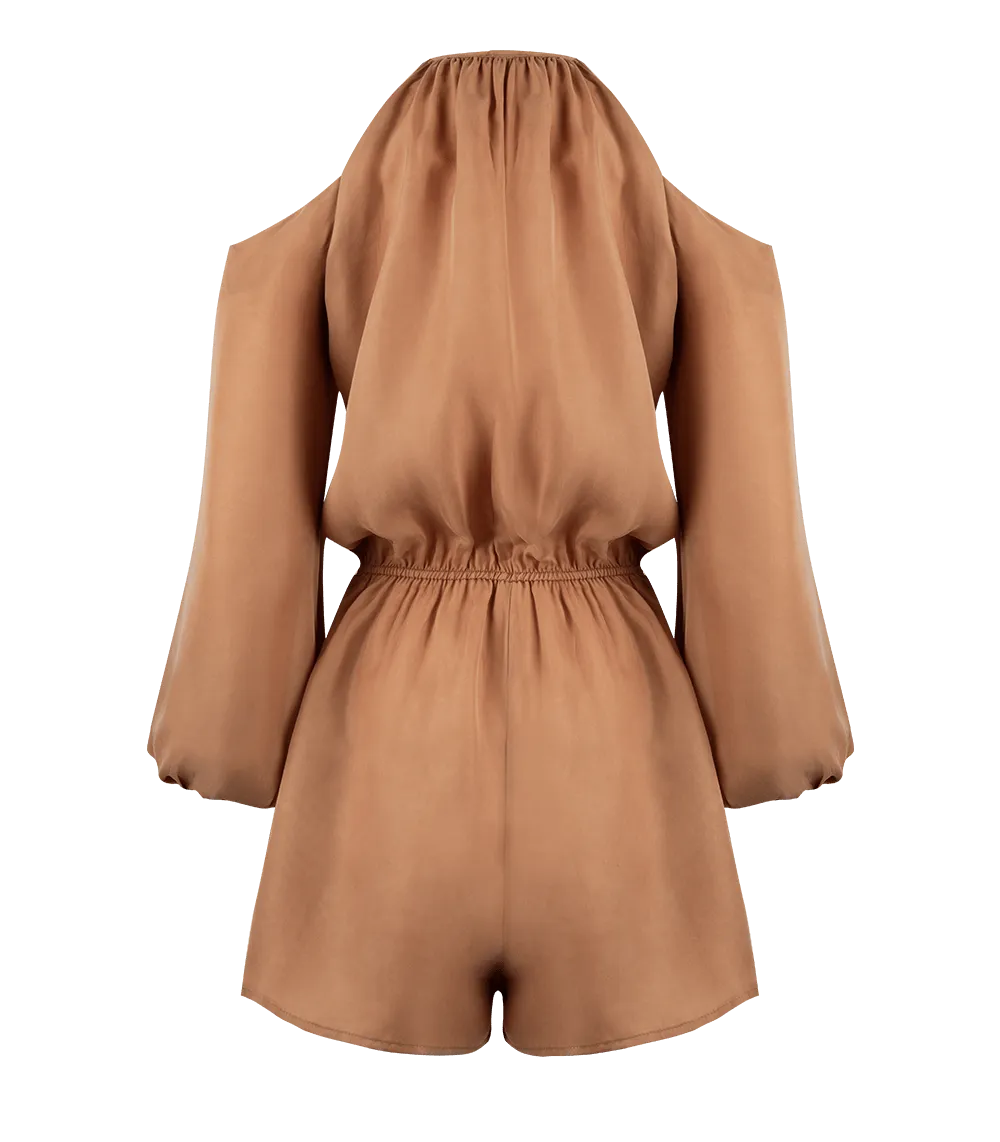 Antigone Drop Shoulder Playsuit Nude