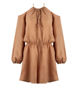 Antigone Drop Shoulder Playsuit Nude