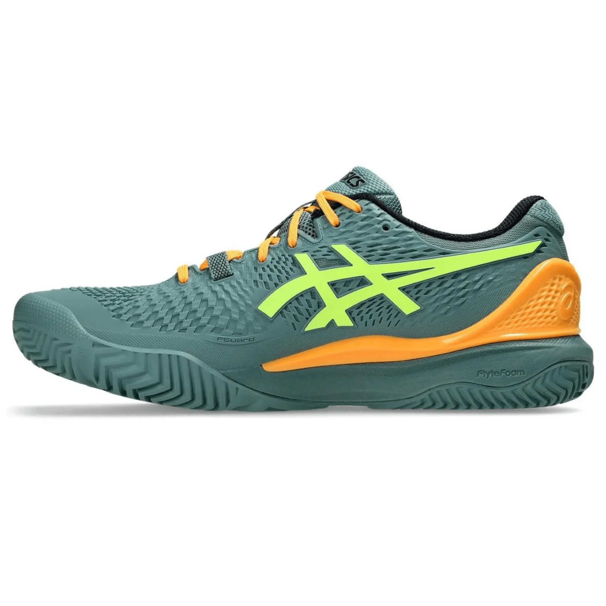 ASICS MEN'S GEL-RESOLUTION 9 PADEL SHOES CELADON/SAFETY YELLOW