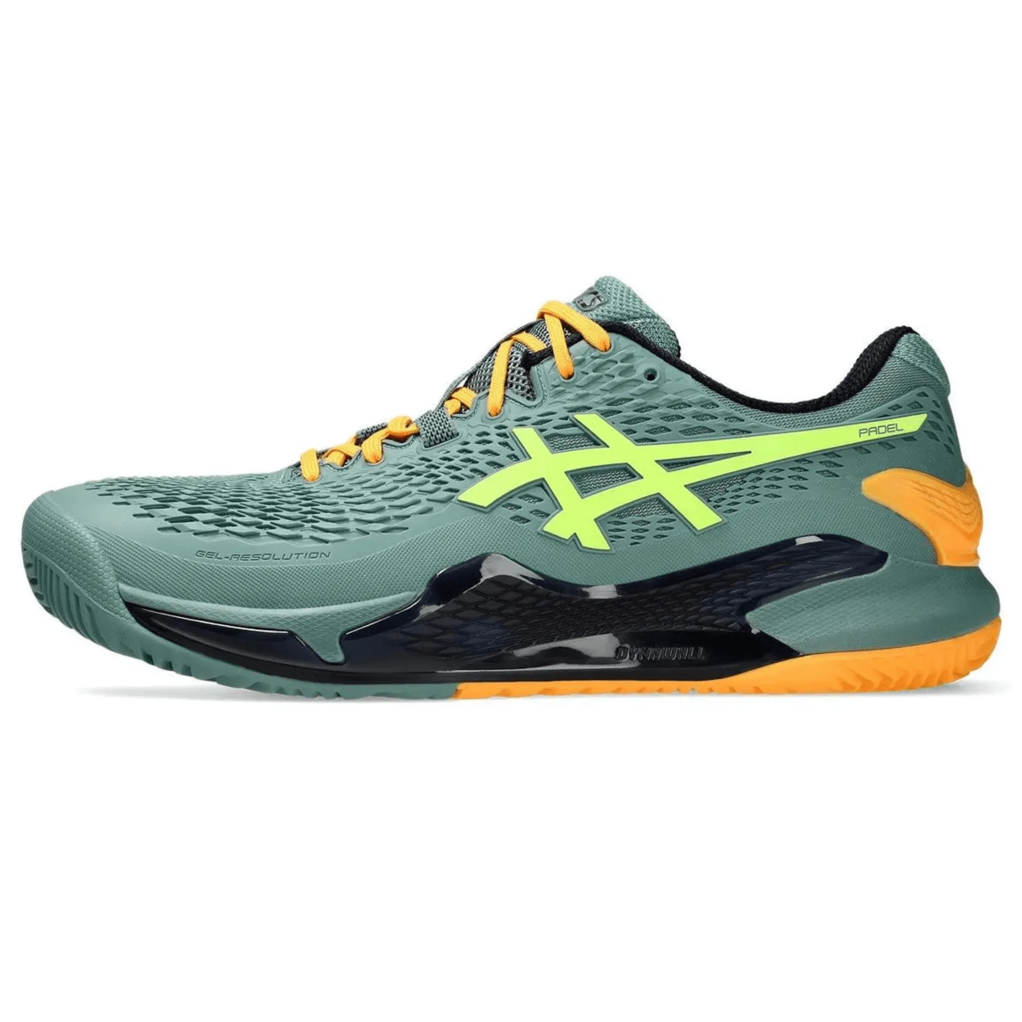 ASICS MEN'S GEL-RESOLUTION 9 PADEL SHOES CELADON/SAFETY YELLOW