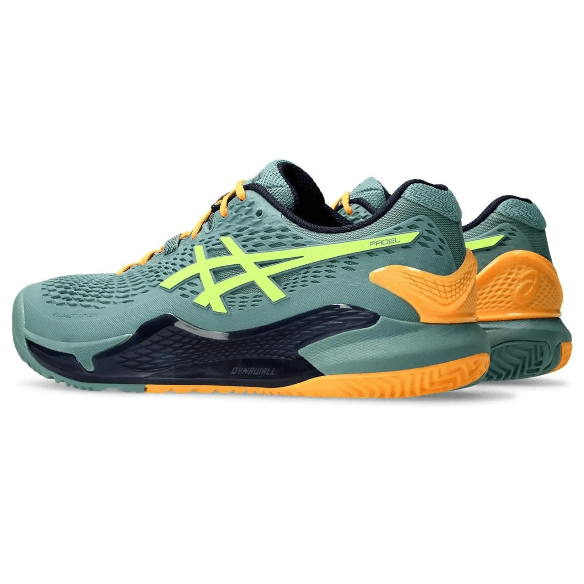 ASICS MEN'S GEL-RESOLUTION 9 PADEL SHOES CELADON/SAFETY YELLOW