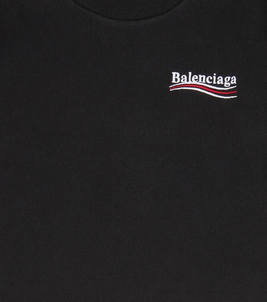 Balenciaga Kids Cotton Logo Sweatshirt, Black