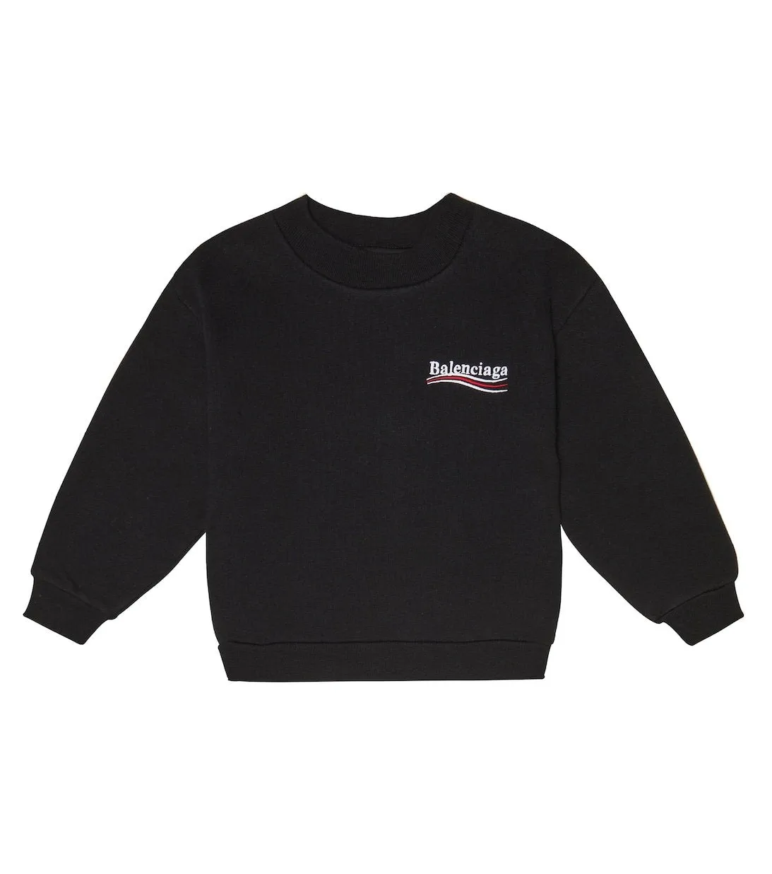 Balenciaga Kids Cotton Logo Sweatshirt, Black