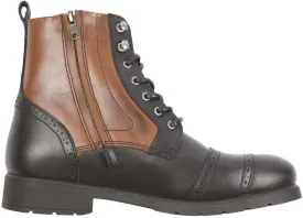 Bespoke Black Brown Ankle High Leather Side Zip Cap Toe Boot