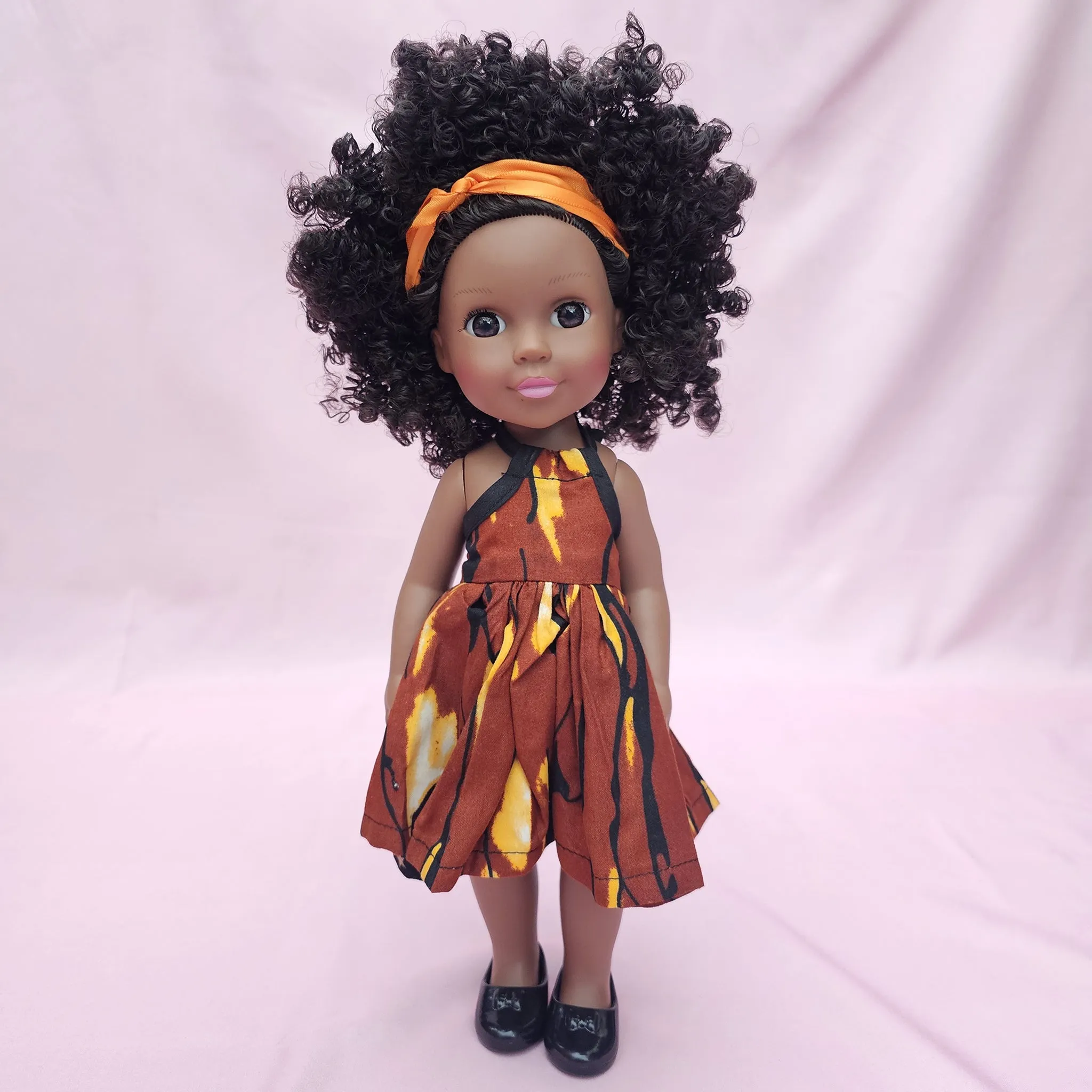 Black Doll - Afro Hair doll - Afro Doll Ankara Doll Dress - 1