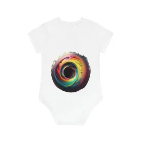 ,,BLACK HOLE" Baby Organic Short Sleeve Bodysuit