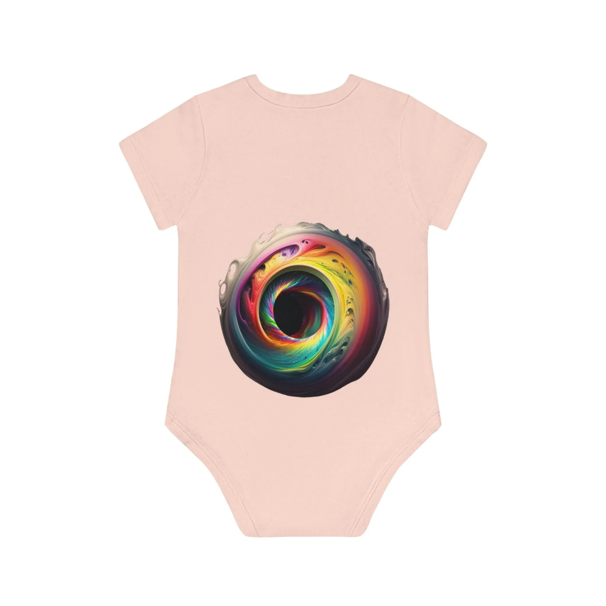 ,,BLACK HOLE" Baby Organic Short Sleeve Bodysuit