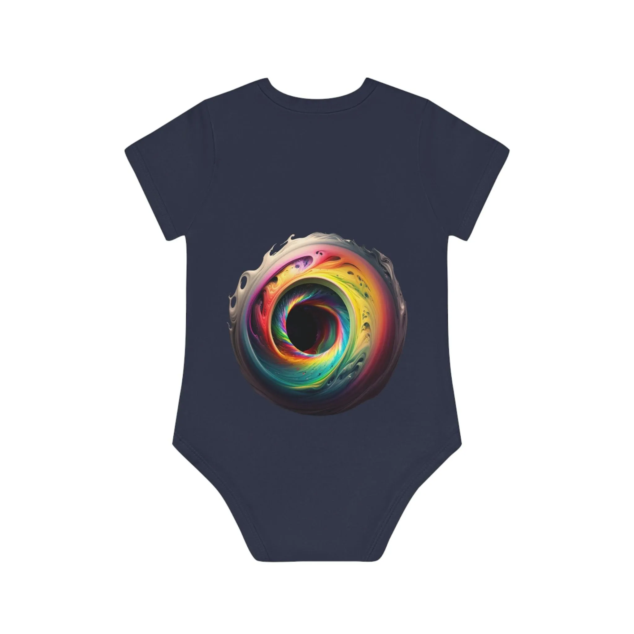 ,,BLACK HOLE" Baby Organic Short Sleeve Bodysuit