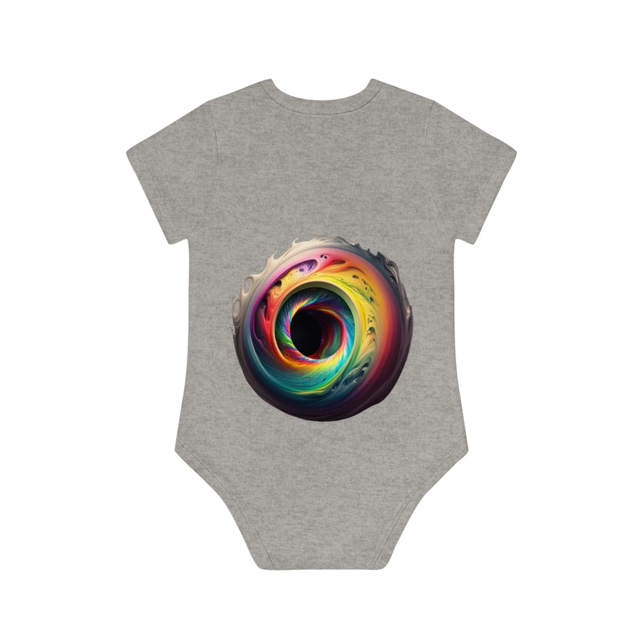 ,,BLACK HOLE" Baby Organic Short Sleeve Bodysuit