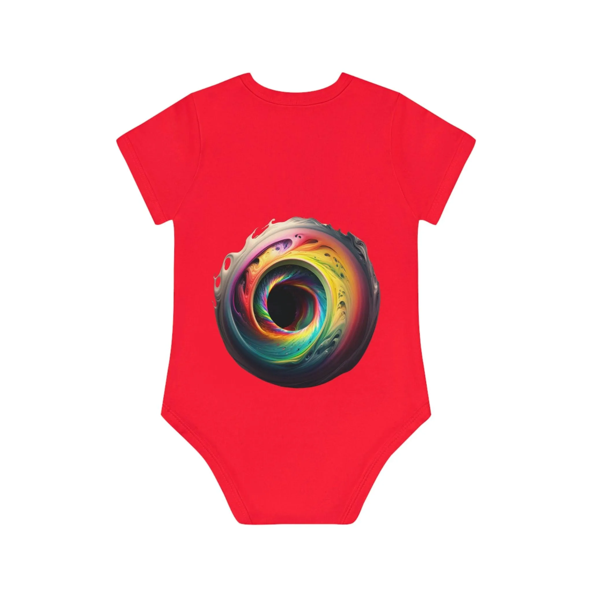 ,,BLACK HOLE" Baby Organic Short Sleeve Bodysuit