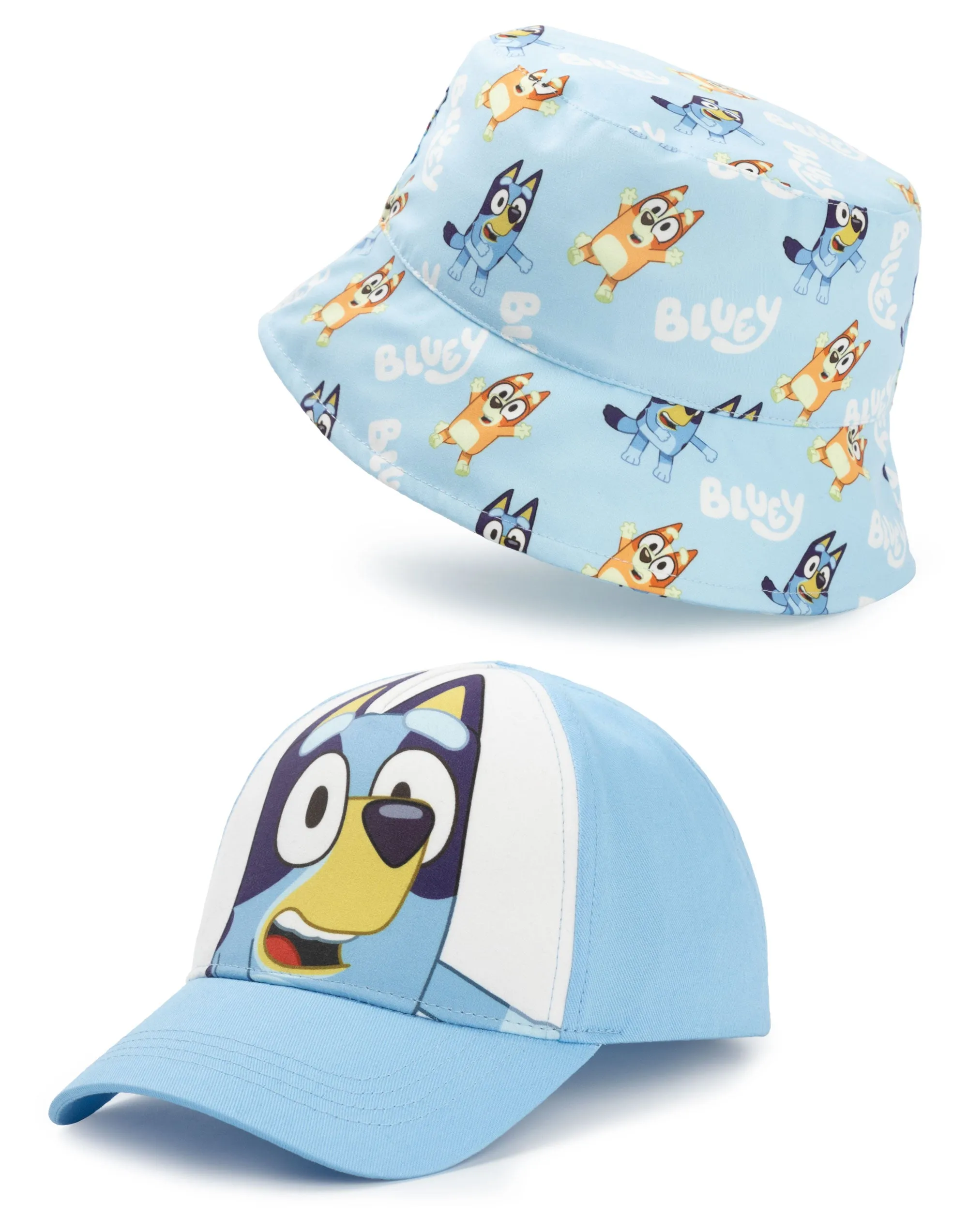 Bluey Character Unisex Kids Blue Bucket Hat & Cap Set