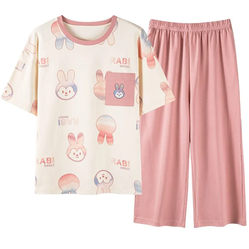 Bunny Pure Cotton Cute Tops & Pants Lounge Set