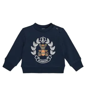 Burberry Kids baby thomas bear cotton sweatshirt, blue