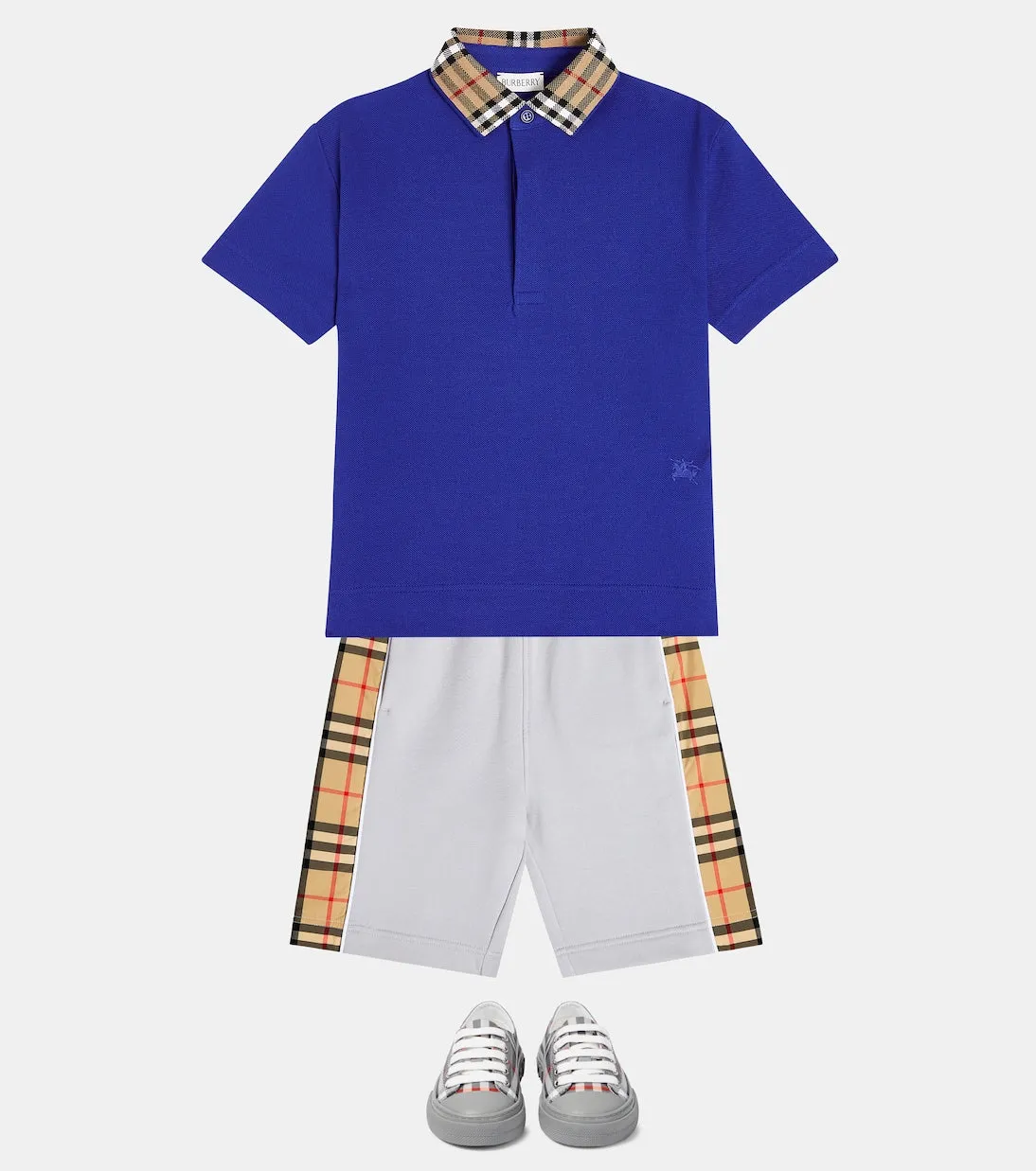 Burberry Kids Cotton Pique Polo Shirt, Blue