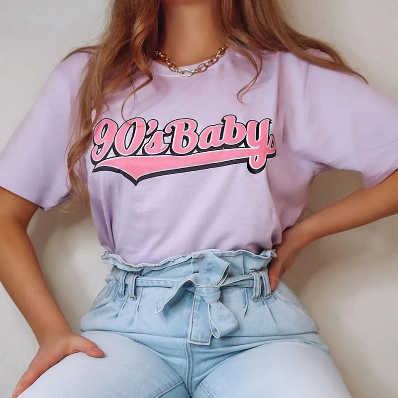 Casual Loose Oversized T-Shirt Women Streetwear Short Sleeve Korean Fashion Outfits Letter Print Summer Top Tee Shirts