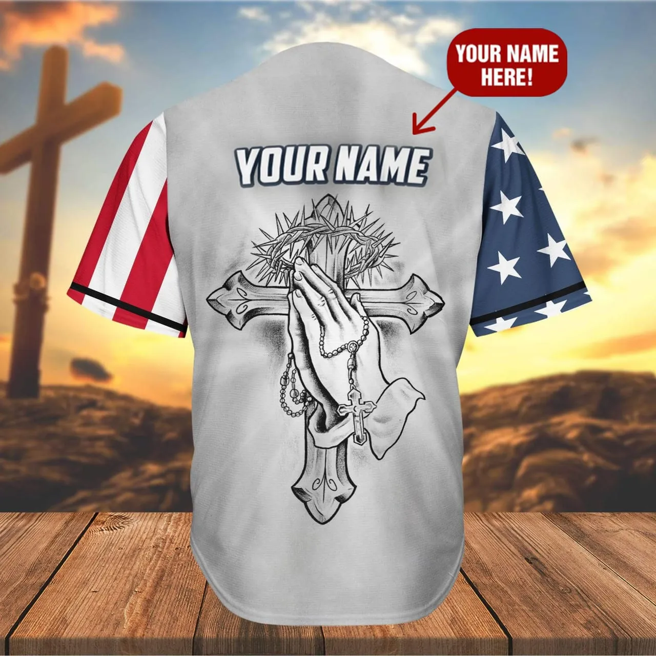 Christ Pray The Savior Cross Custom Baseball Jersey - Personalized Jesus Baseball Jersey For Men and Women