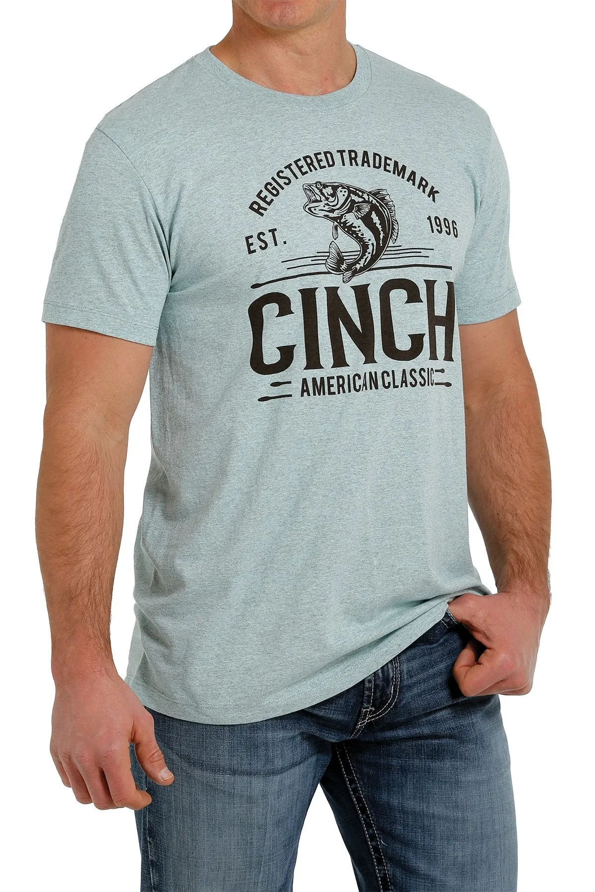 Cinch Mens American Classic T Shirt - Light Blue - MTT1690481