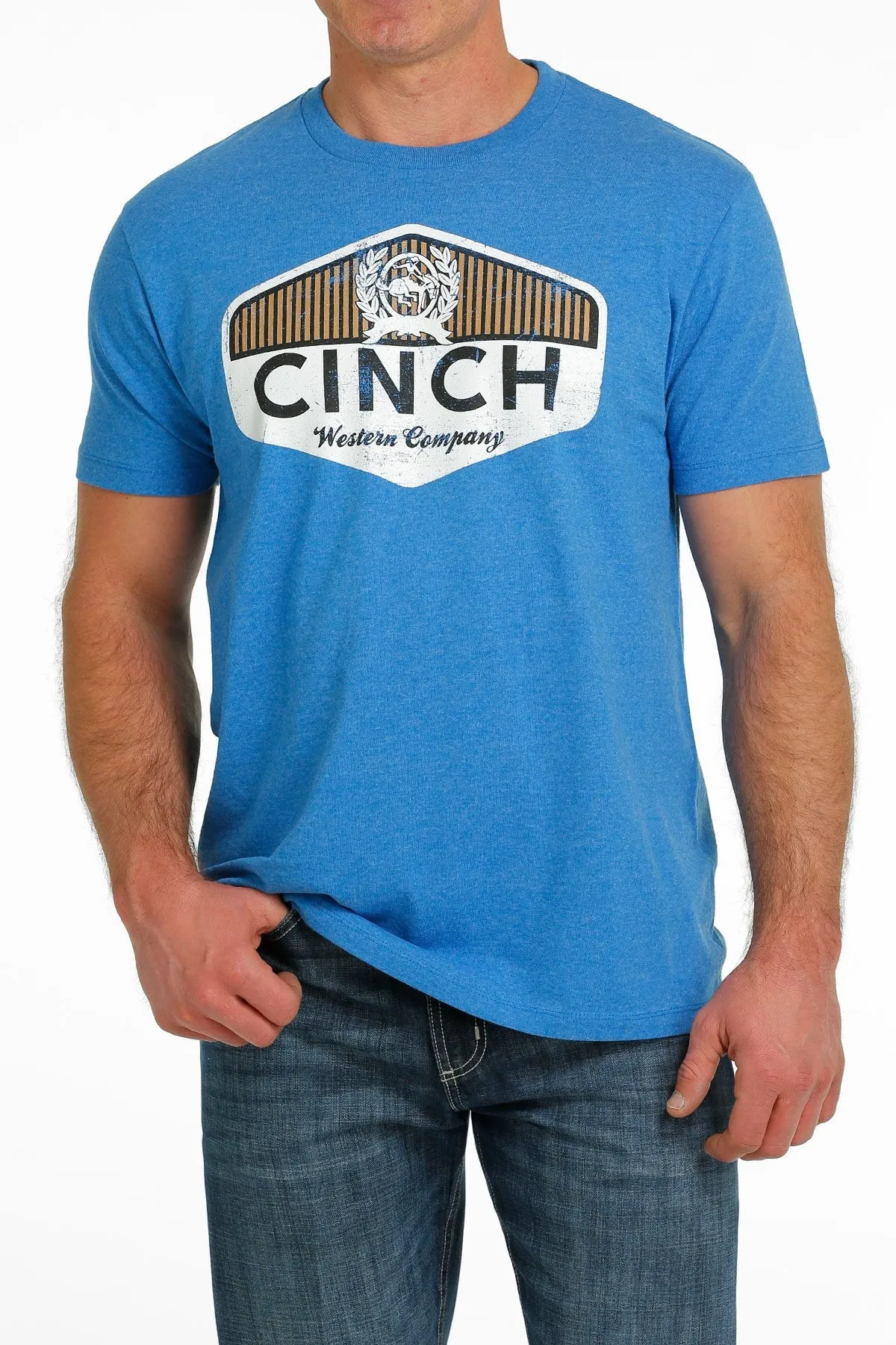 Cinch Mens Western Company Tee - Heather Blue - MTT1690556