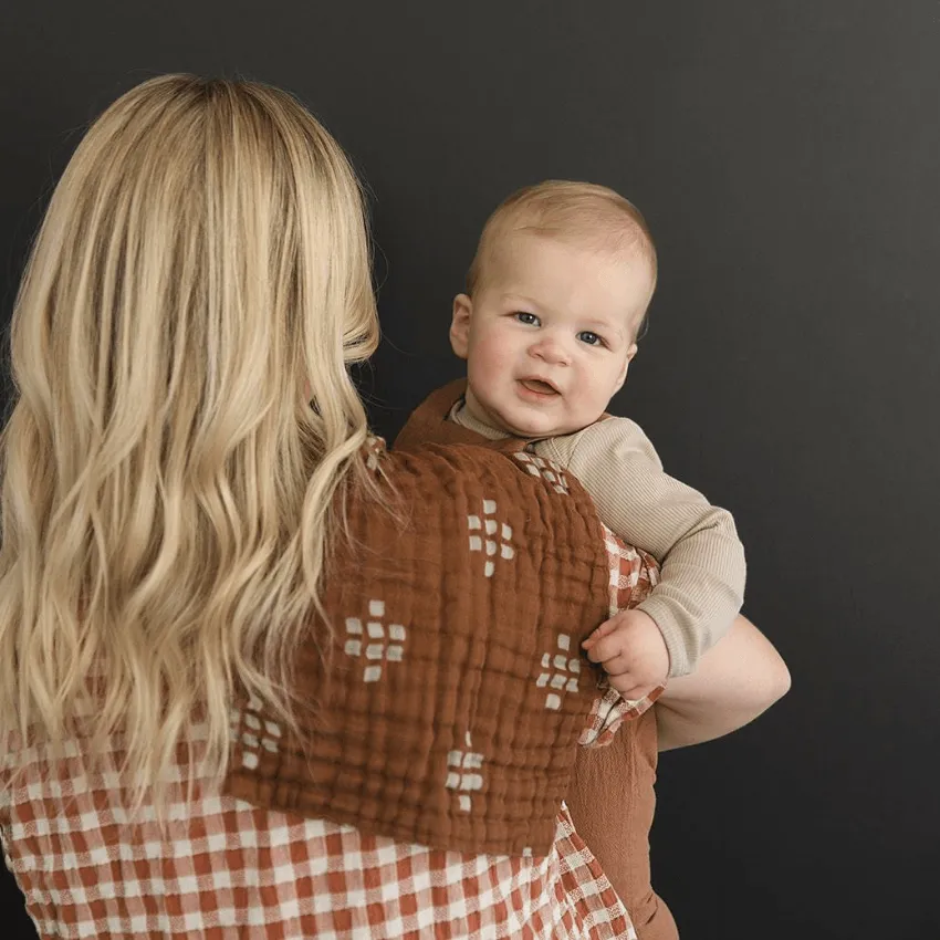 Cotton Muslin Burp Cloth, Chestnut Textiles