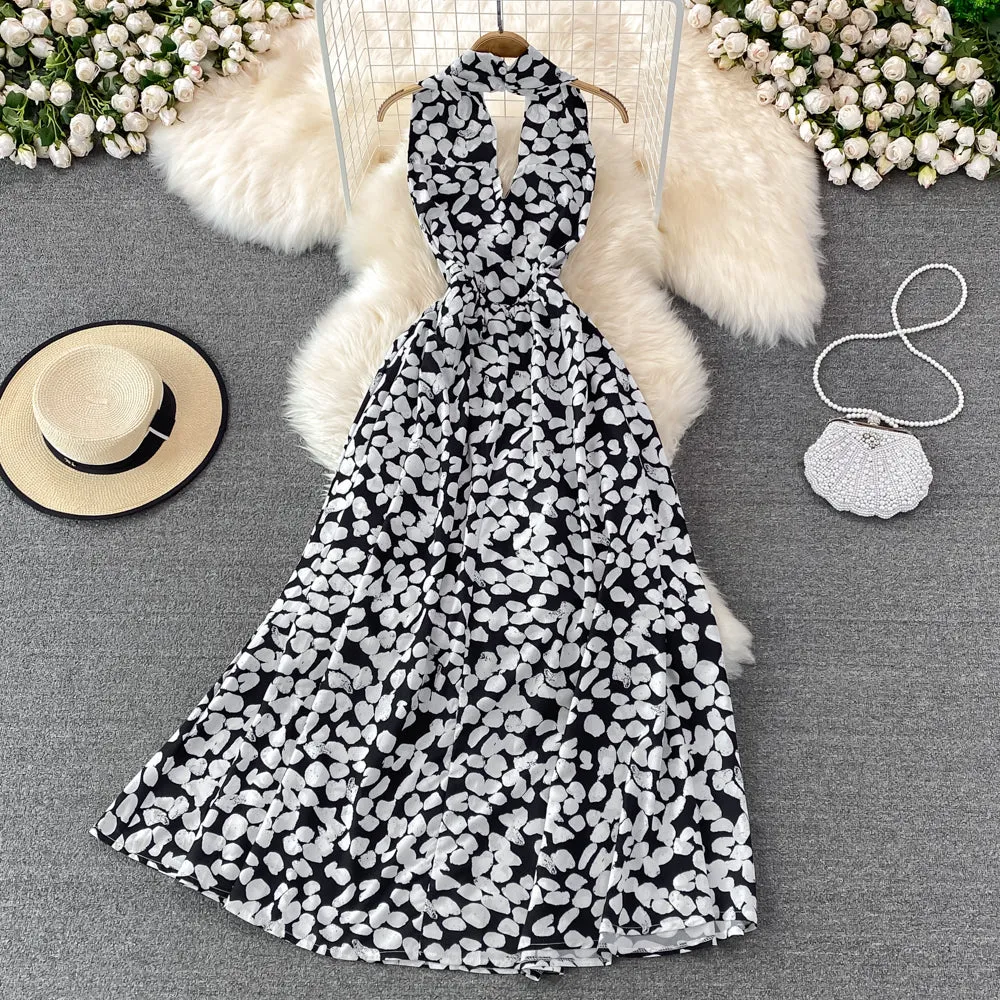 Cute A line floral dress fashion dress   S446