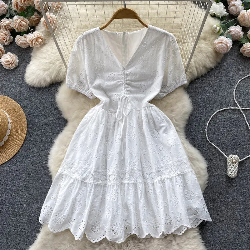 Cute V-neck short dress fashion dress     S294