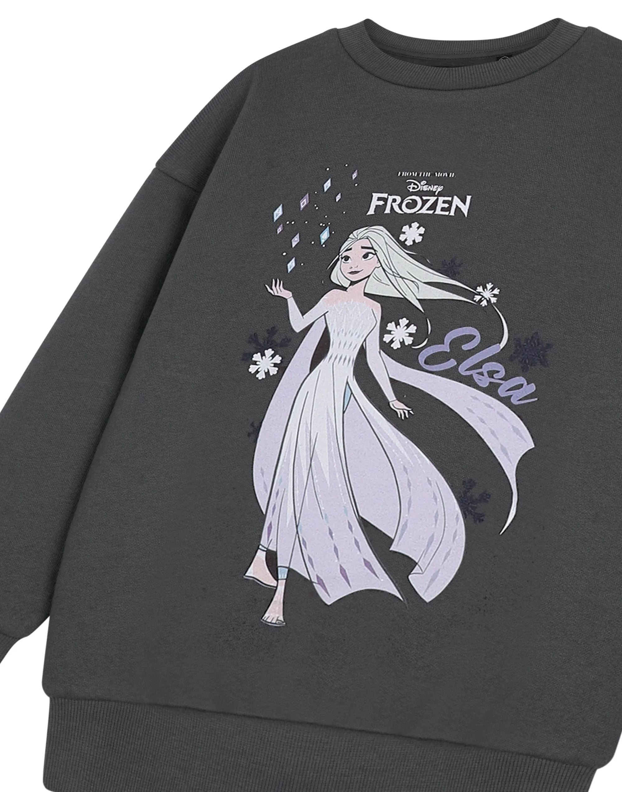 Disney Frozen Elsa Girls Grey Sweatshirt