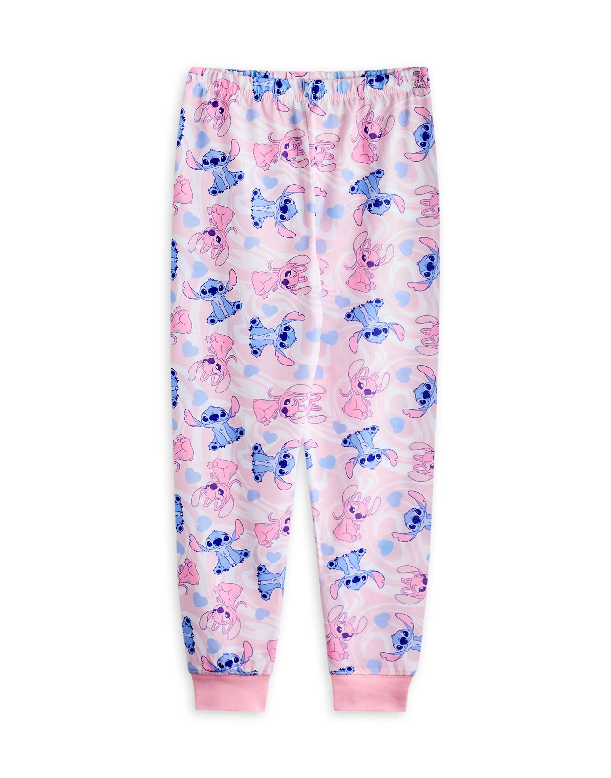 Disney Stitch & Angel Girls Multicoloured Multi-Pack of 2 Long Sleeve Long Leg Pyjama Set