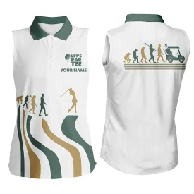 Evolution Of The Golf White Sleeveless Polo Shirt Lets Par Tee Custom Golf Shirts For Women Golf Gift