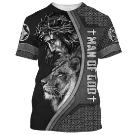 Faith Over Fear Shirts - Jesus Crown Of Thorns And Lion 3D All Over Printed Shirt for Men and Women