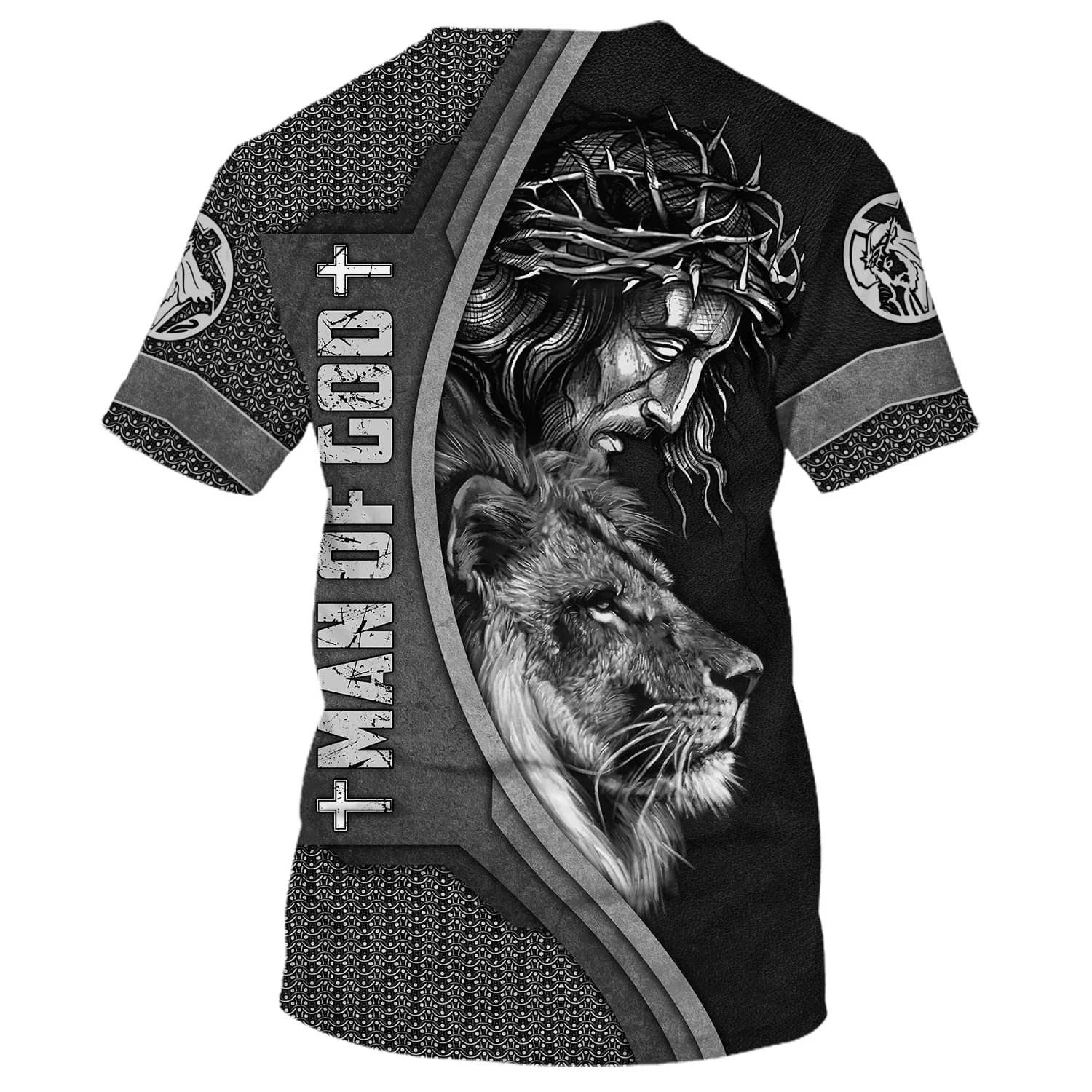 Faith Over Fear Shirts - Jesus Crown Of Thorns And Lion 3D All Over Printed Shirt for Men and Women