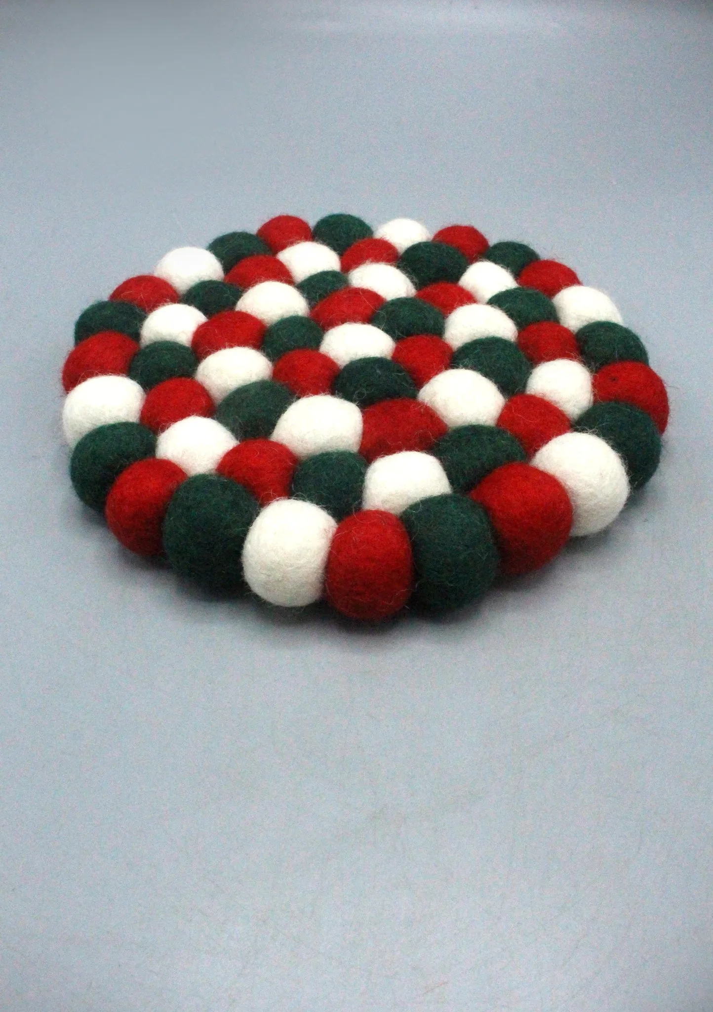 Felt Balls  Christmas  Vibes  Round Trivet