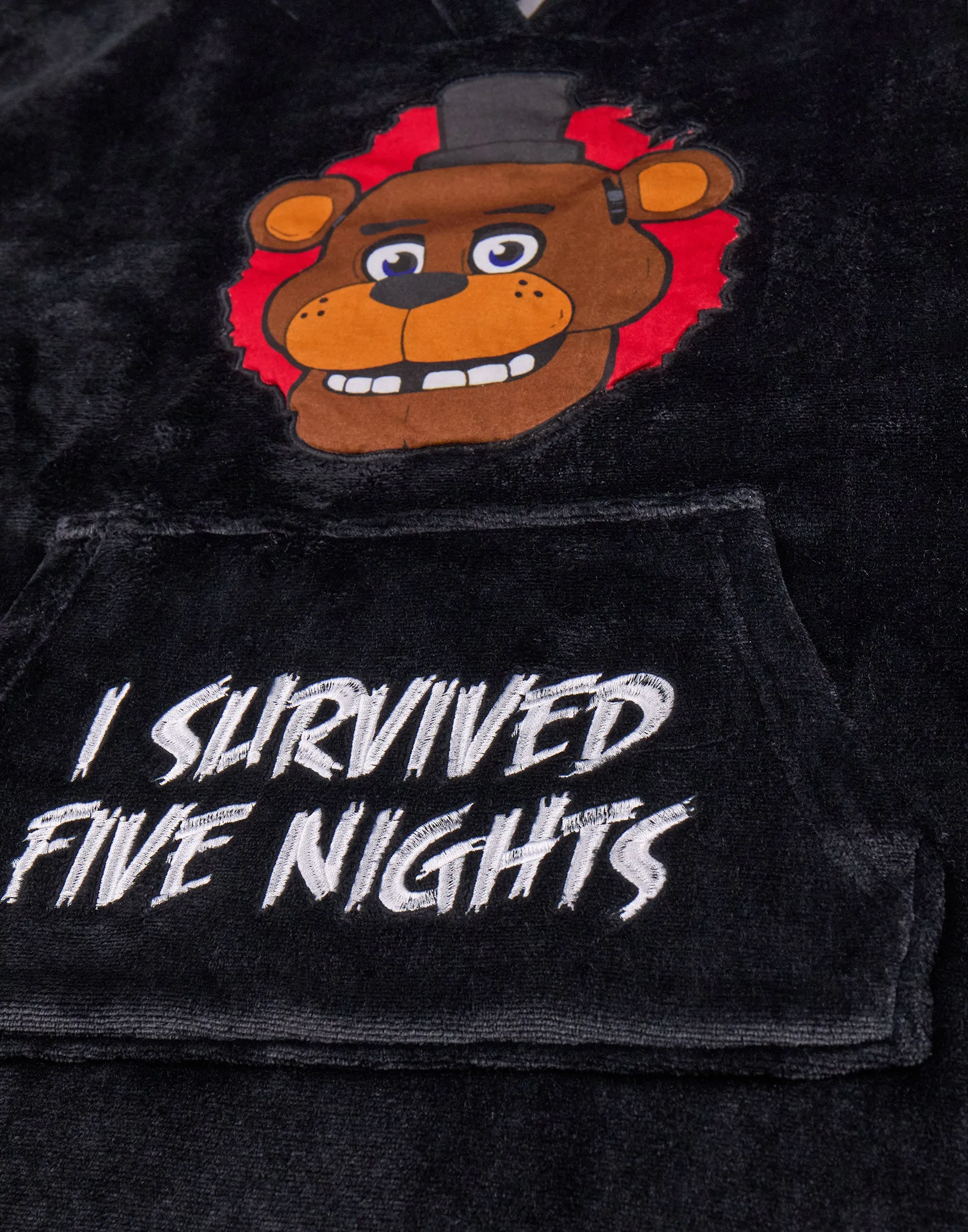 Five Nights At Freddy's Boys Black Blanket Hoodie