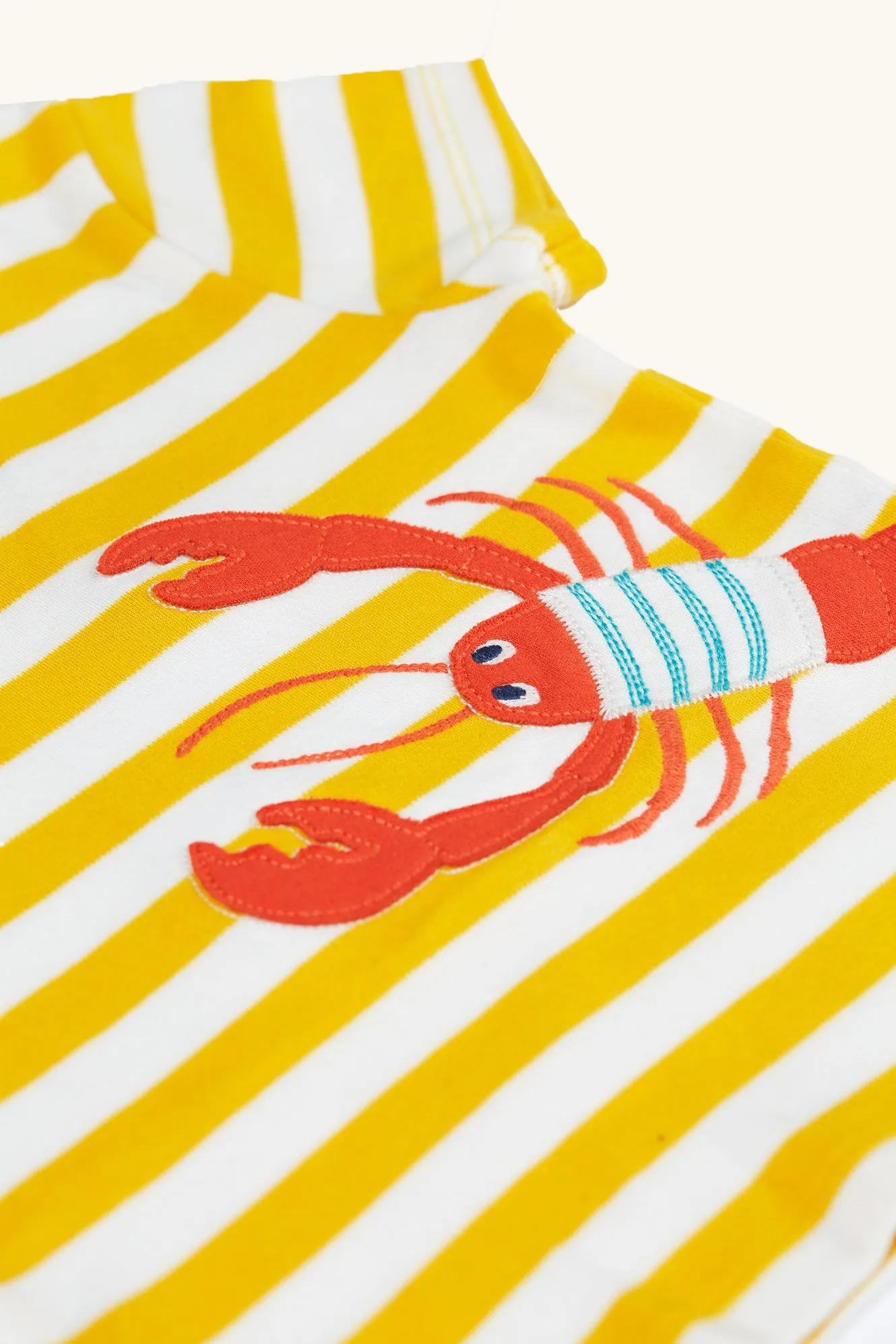 Frugi Organic Easy On Outfit - Dandelion Stripe / Lobster