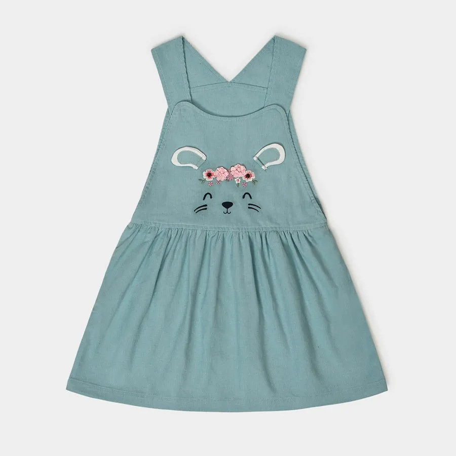 Girls Dungaree Style Dress with T-Shirt Set