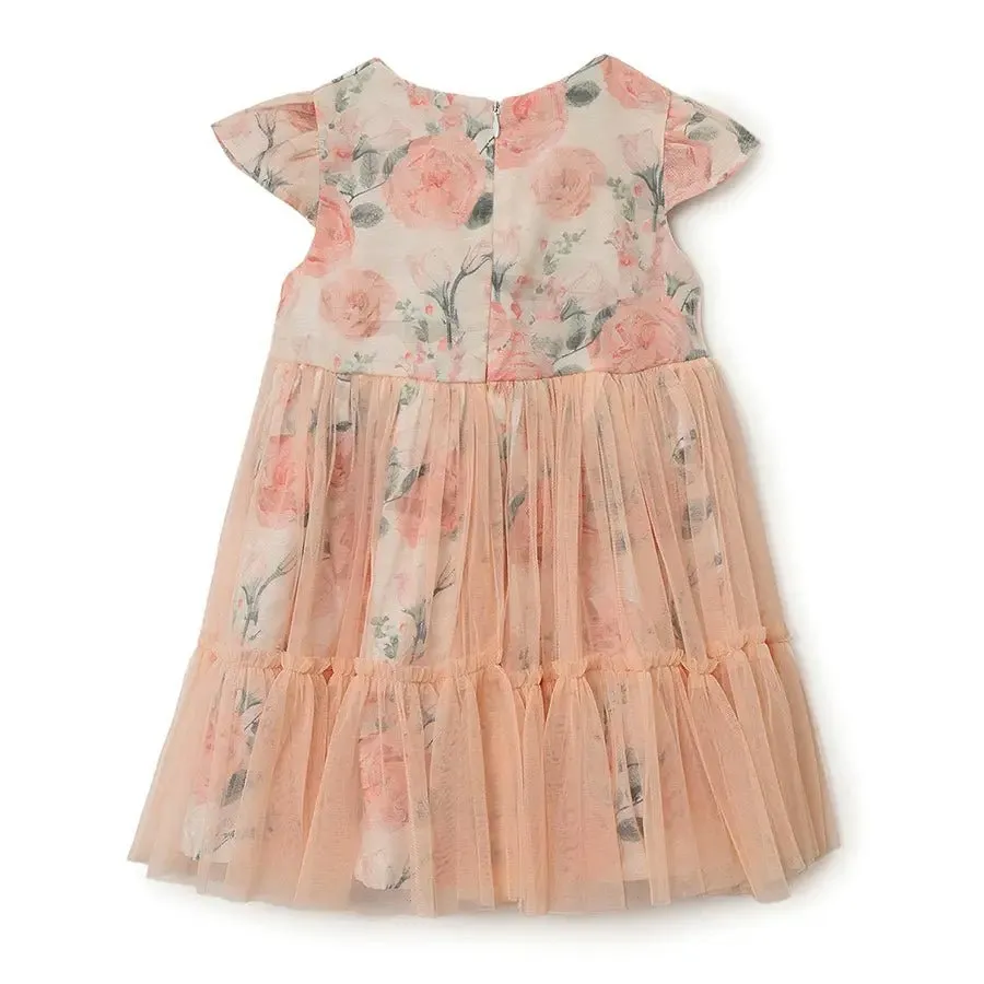 Girls Tulle Floral Net Dress