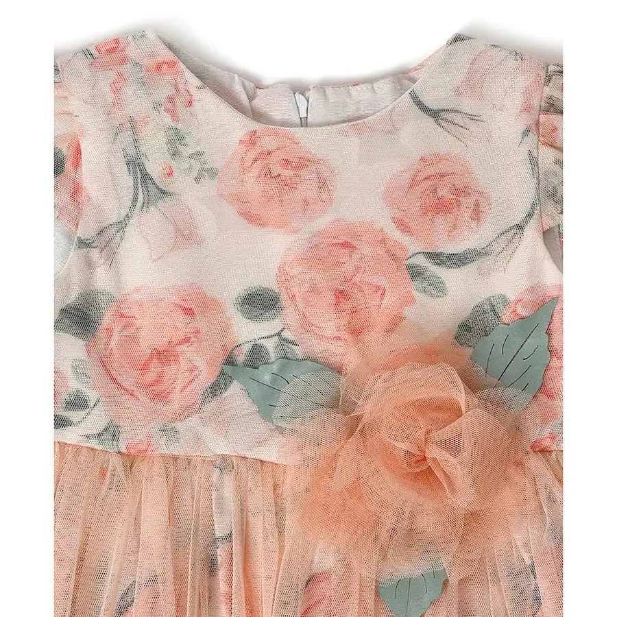 Girls Tulle Floral Net Dress