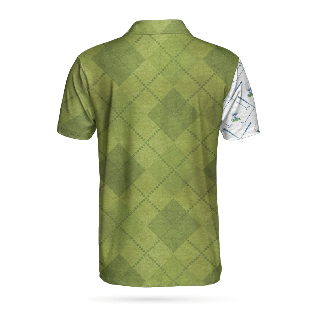 Golf Pattern Green And White Polo Shirt, Golf Club Argyle Pattern Skull Polo Shirt, Best Golf Shirt For Men Coolspod