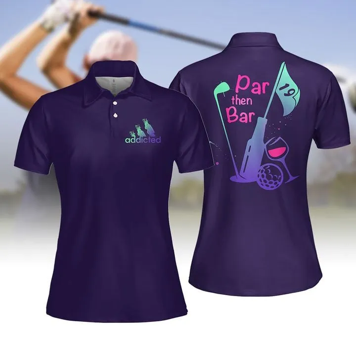 Gradient Par Then Bar Women Golf Apparel, Polo shirt for Women