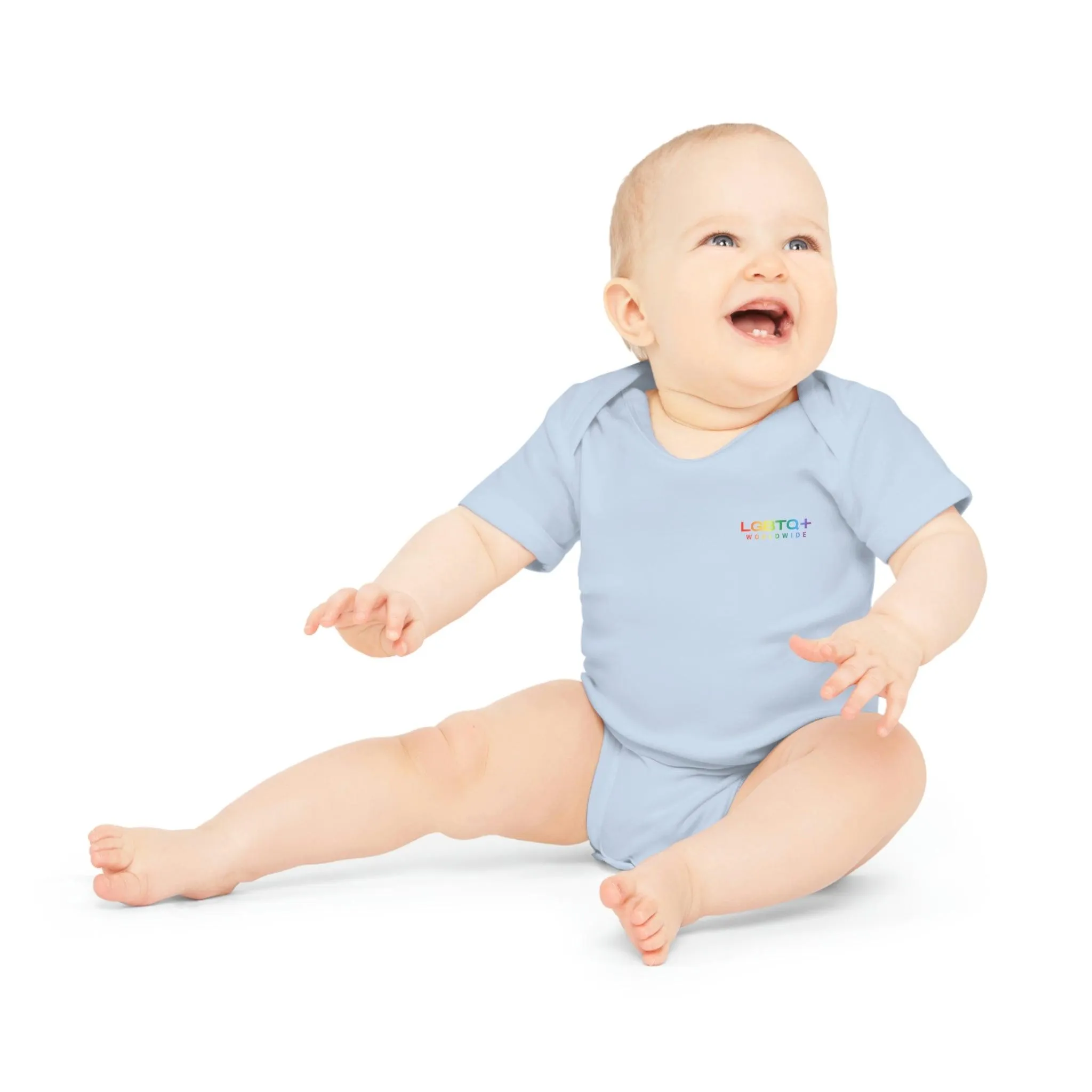 ,,HAPPY ALIEN" Baby Organic Short Sleeve Bodysuit