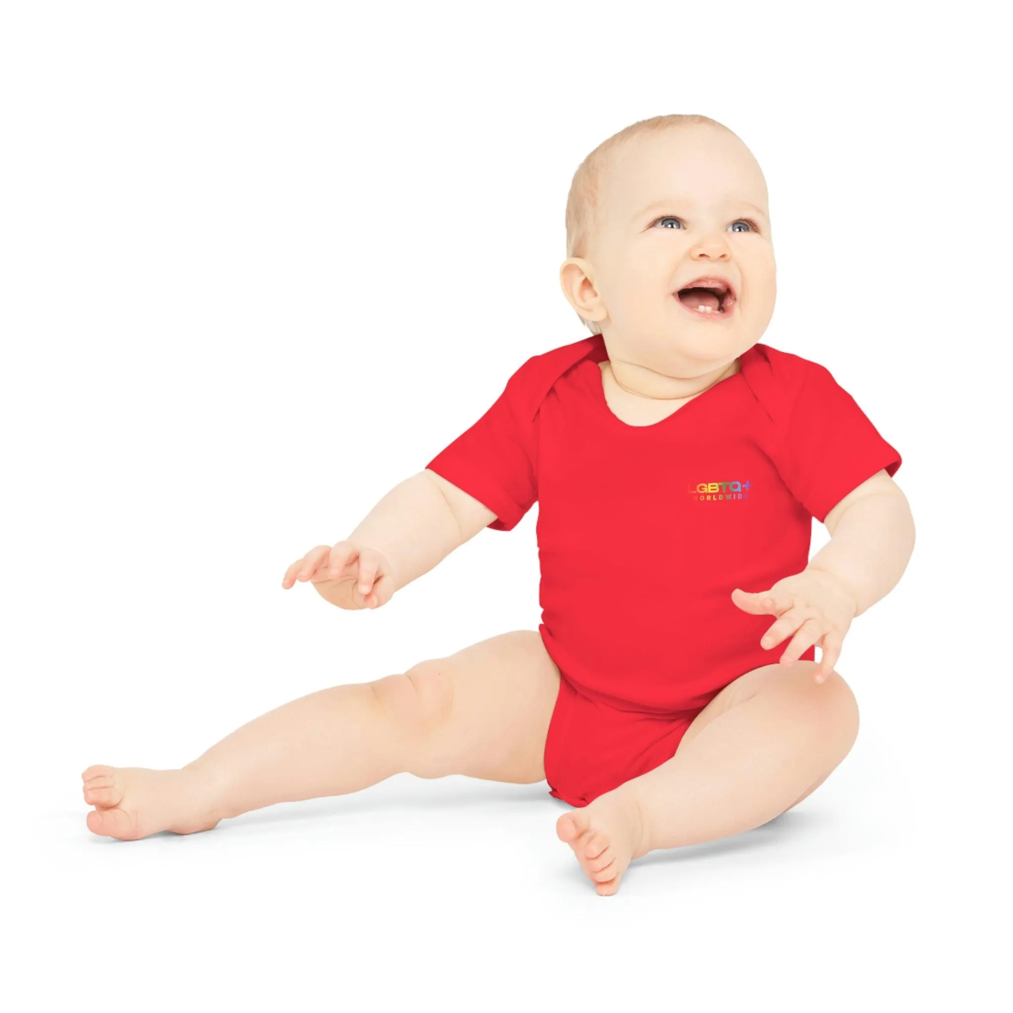 ,,HAPPY ALIEN" Baby Organic Short Sleeve Bodysuit