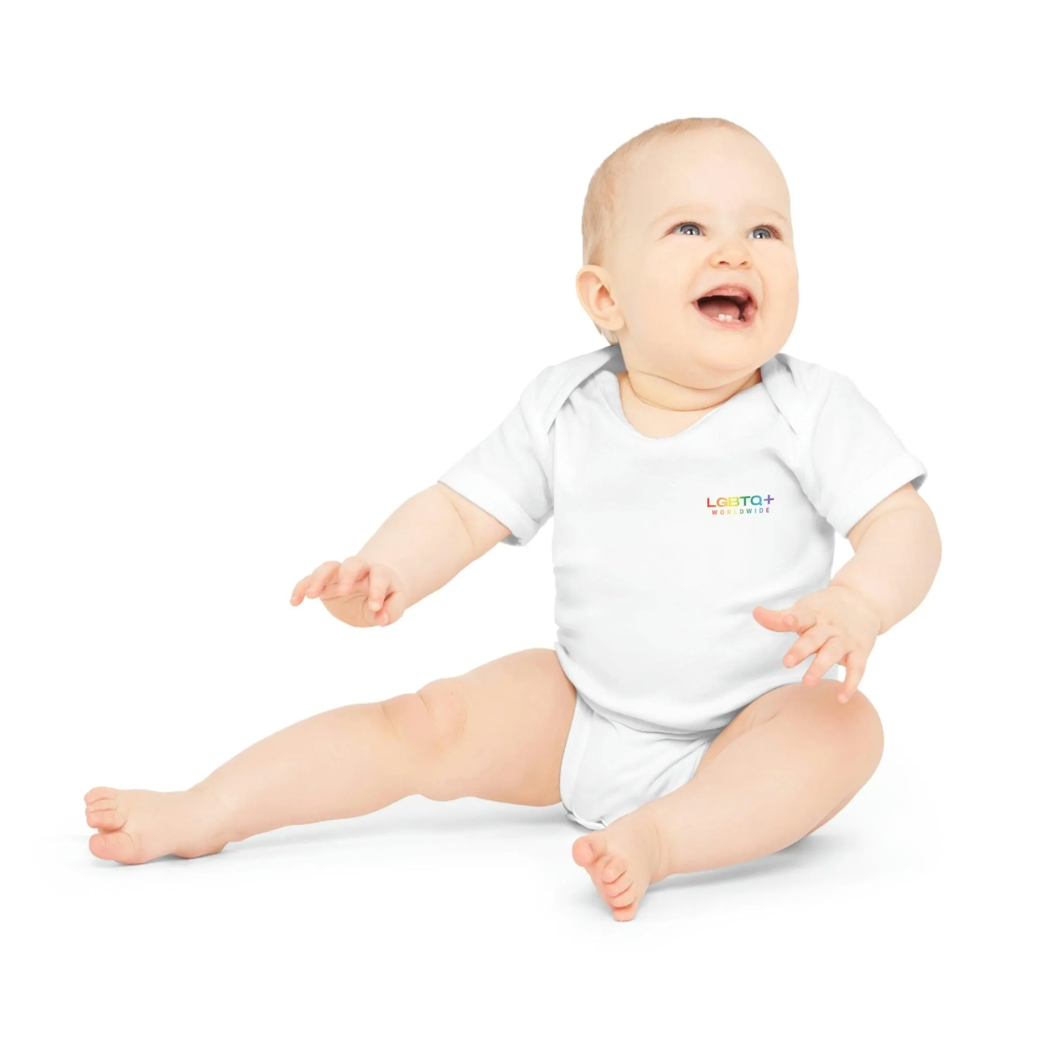 ,,HAPPY ALIEN" Baby Organic Short Sleeve Bodysuit