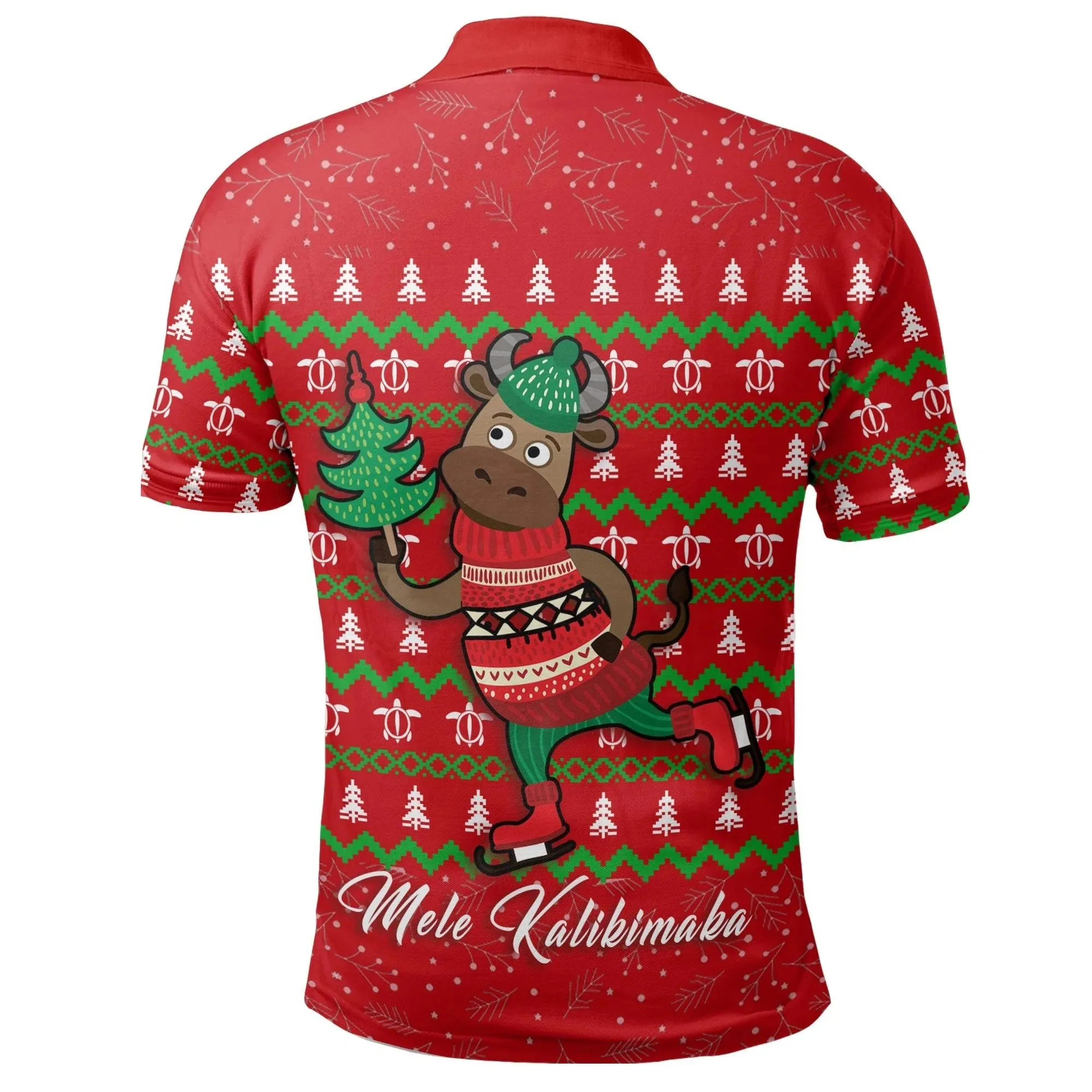 Hawaiian Turtle Christmas Polo Shirt Red Felix Style