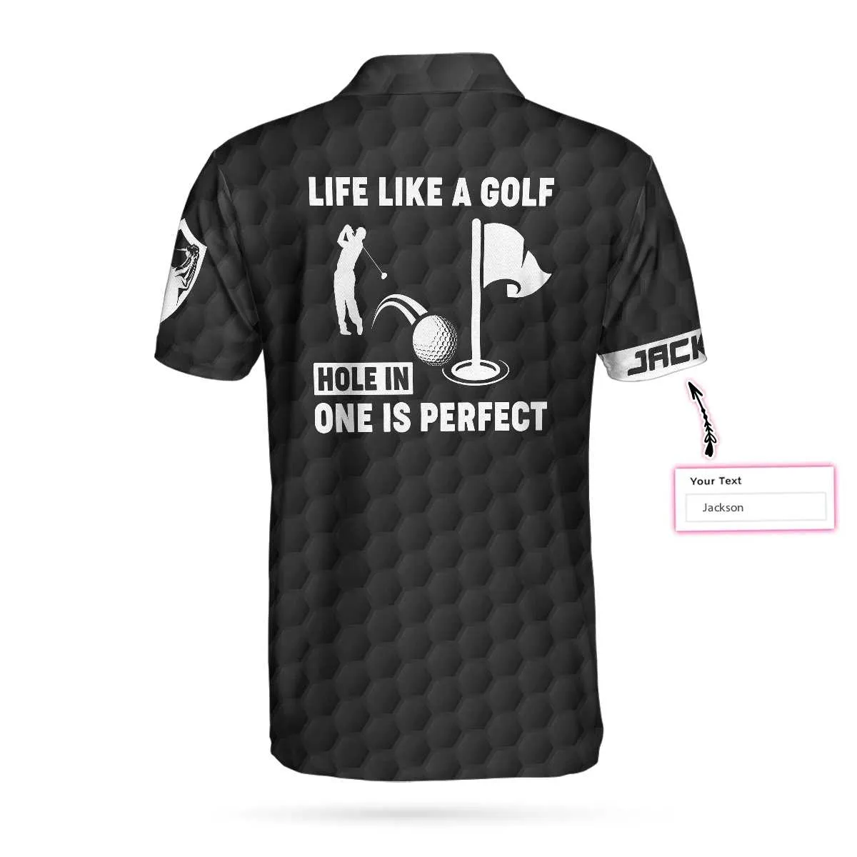 Hole In One Is Perfect Black American Flag Golf Custom Polo Shirt For Men, Best Gift For Golfers Coolspod