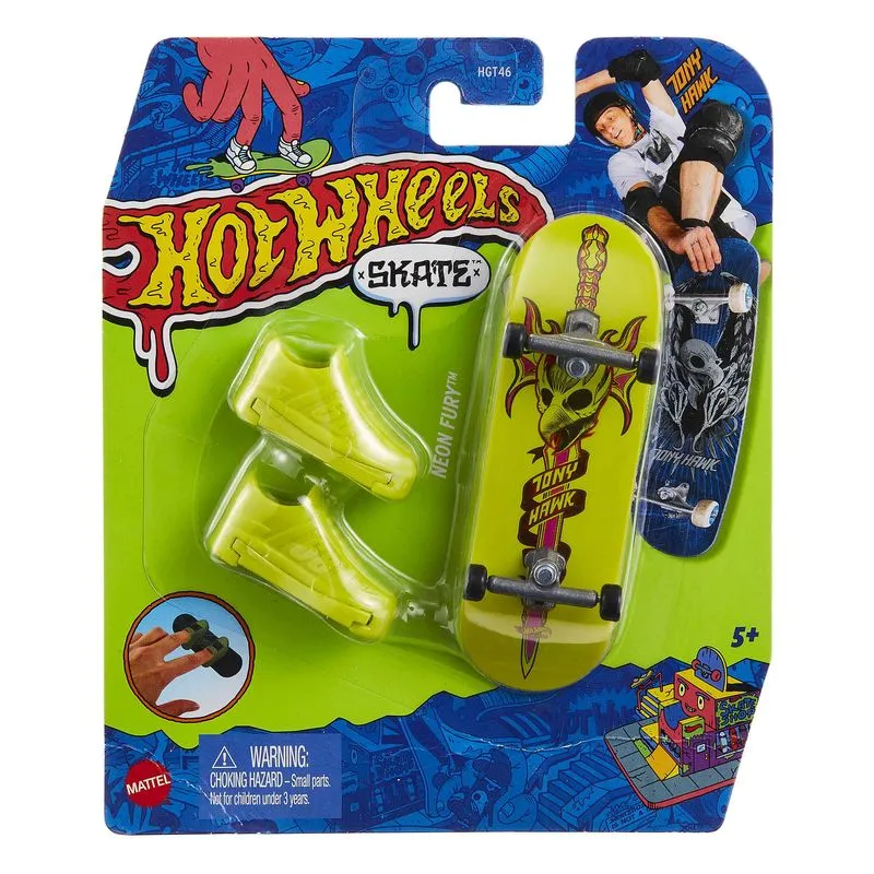 Hot Wheels Skate Fingerboard Single Pack Klassik Stylez 4/5 Neon Fury