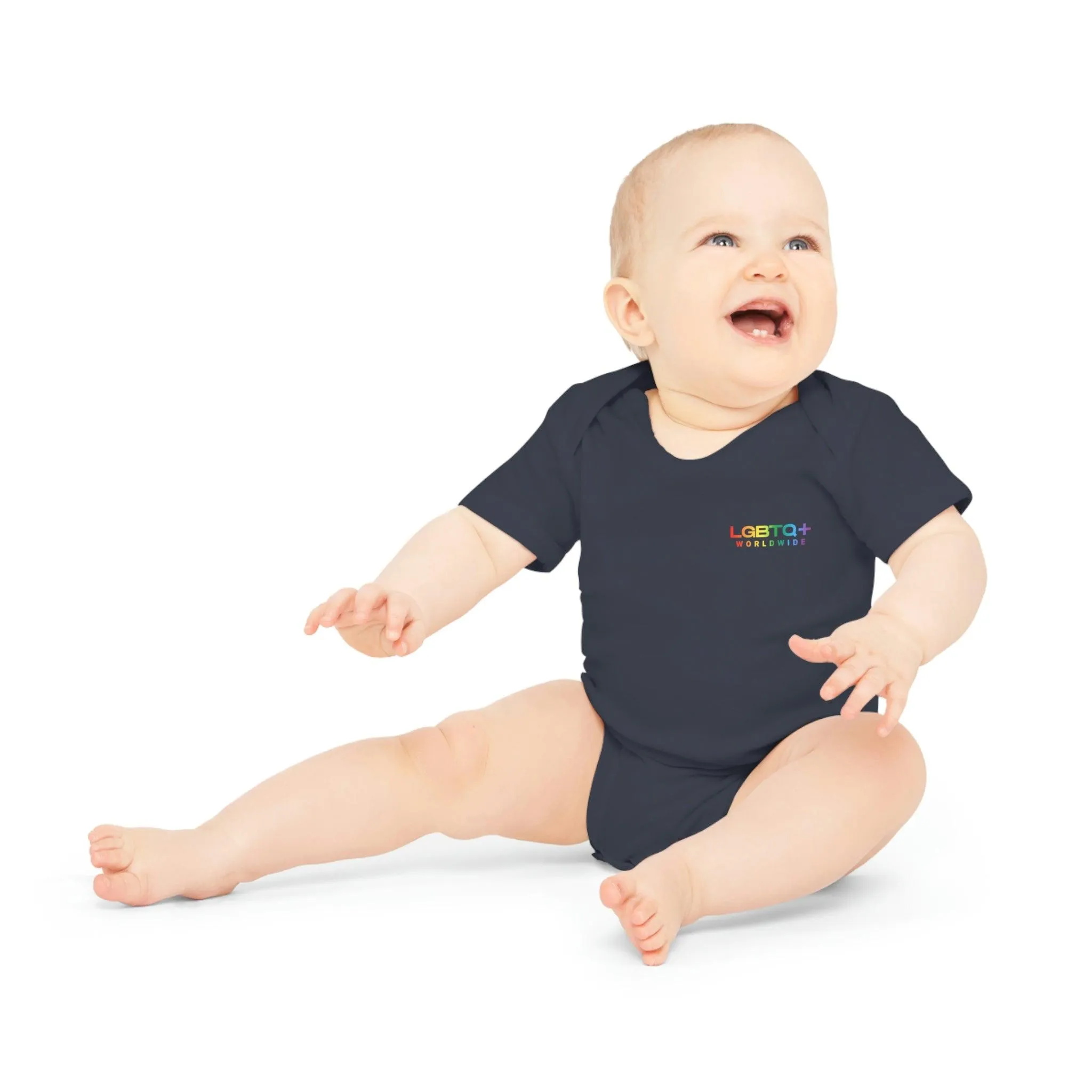 ,,INTELLIGENT" Baby Organic Short Sleeve Bodysuit