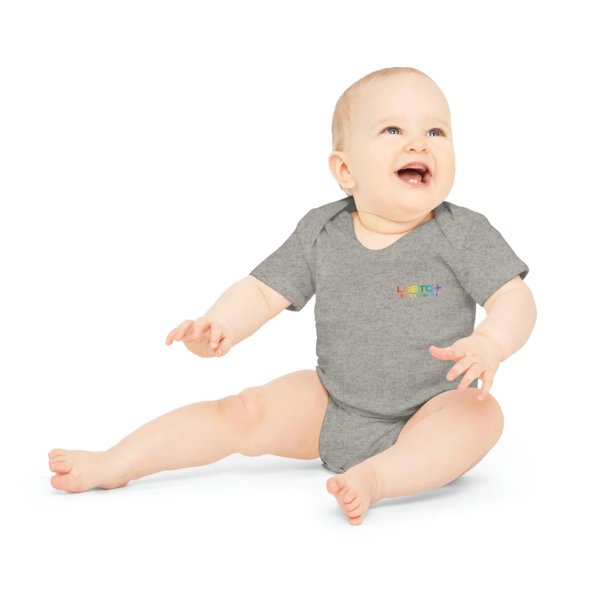 ,,INTELLIGENT" Baby Organic Short Sleeve Bodysuit